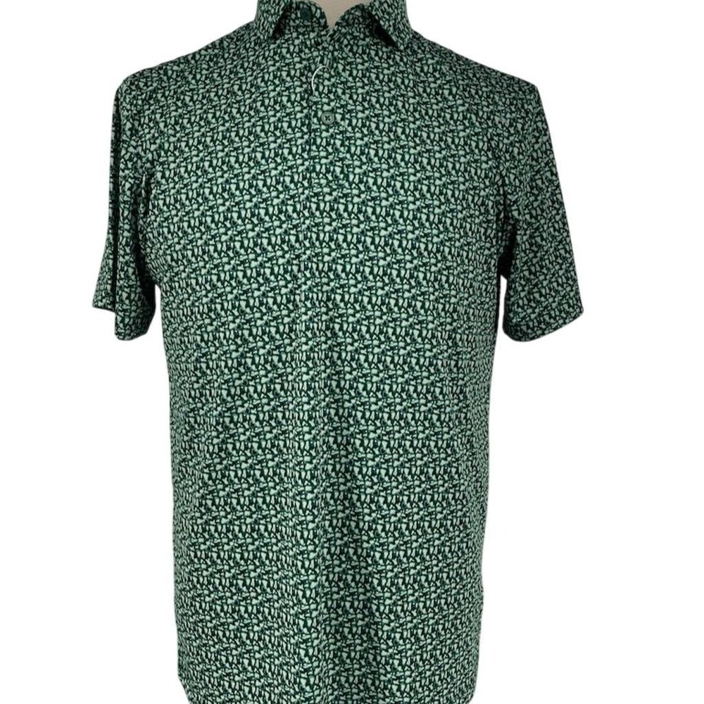 NWT Fore Fathers Men's Green Short Sleeve Golf Polo Shirt Size M